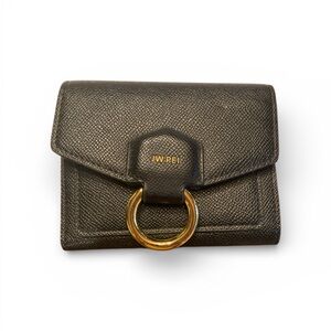 JW PEI Black Textured Wallet with Gold Accent